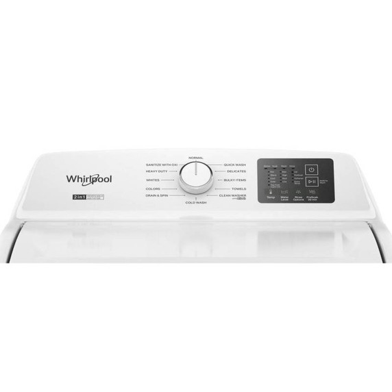 4.8 - 4.9 Cu. Ft. I.E.C. Whirlpool® Top Load Washer with 2-in-1 Removable Agitator. WTW4107SW