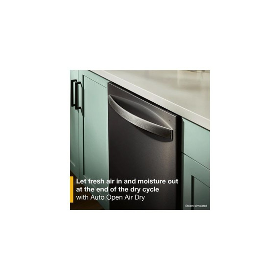 Whirlpool® 24-Inch Dishwasher with Total Coverage Wash Action and Auto Open Air Dry in Fingerprint Resistant Black Stainless WDTS8024SV
