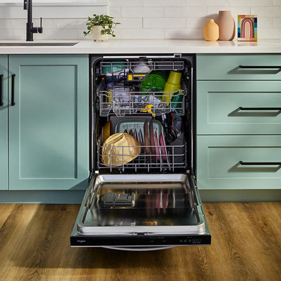 Whirlpool® 24-Inch Dishwasher with Total Coverage Wash Action and Auto Open Air Dry in Fingerprint Resistant Stainless Steel WDTS8024SZ