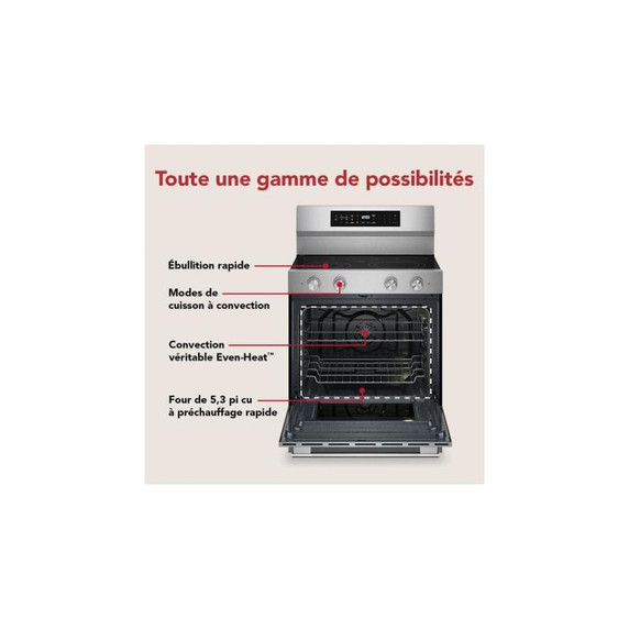Kitchenaid® 5.3 Cu. Ft. Freestanding Electric Range with Convection Cooking Modes YKFES530SPS