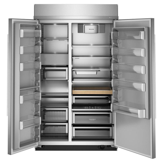 Kitchenaid® 30 Cu. Ft. 48" Built-In Side-by-Side Refrigerator with Platinum Interior KBSN748SPS