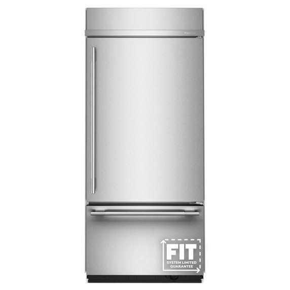 Kitchenaid® 20.8 Cu. Ft. 36" Built-In Bottom Mount Refrigerator with Platinum Interior KBBR336SPS