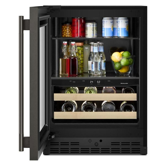 Kitchenaid® 24" Beverage Center with Glass Door and Wood-Front Racks KUBL524SBE