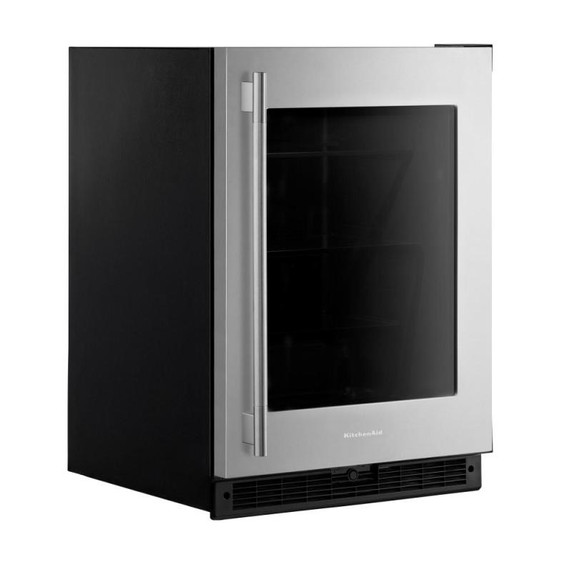 Kitchenaid® 24"" Undercounter Refrigerator with Glass Door KURR324SSB