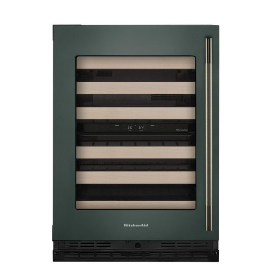Kitchenaid® 24" Undercounter Wine Cellar with Full-Extension Wood-Front Racks KUWL524SJP