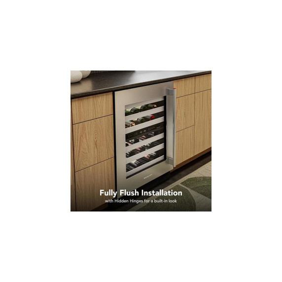 Kitchenaid® 24" Undercounter Wine Cellar with Full-Extension Metal-Front Racks KUWL324SSB