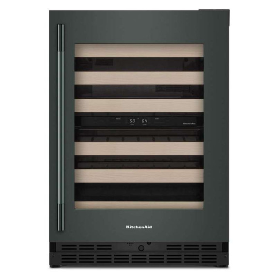 Kitchenaid® 24" Undercounter Wine Cellar with Full-Extension Wood-Front Racks KUWR524SJP