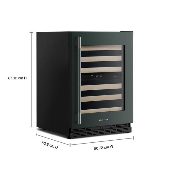 Kitchenaid® 24" Undercounter Wine Cellar with Full-Extension Wood-Front Racks KUWR524SJP