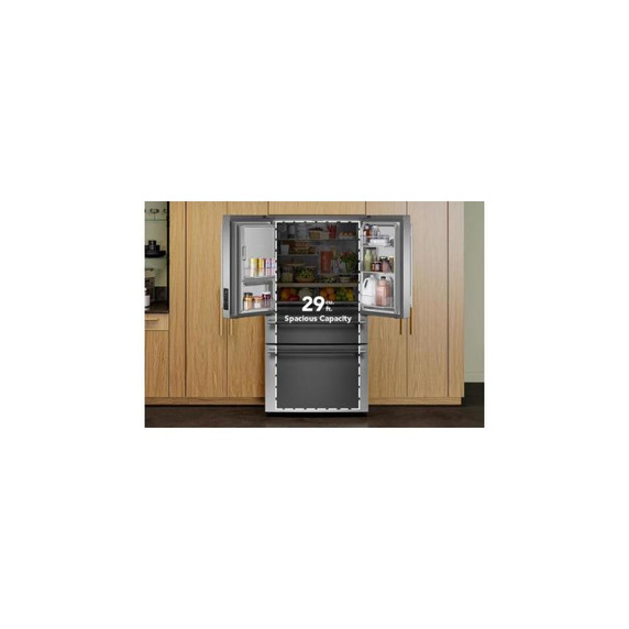 Kitchenaid® 29 cu. ft. French Door Refrigerator with Exterior Water and Ice and FreshChill™ Full-Width Refrigerated Drawer KRMF436SPS