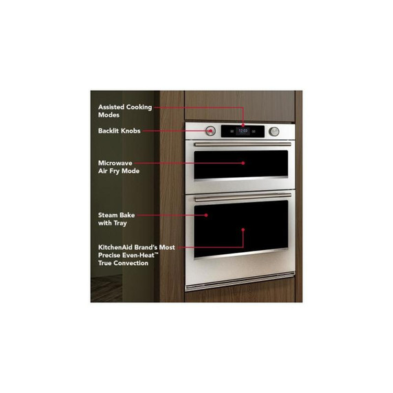 Kitchenaid® 27-inch Smart Electric Combo Wall Oven with Assisted Cooking Modes - PrintShield™ Finish KOEC727SPS