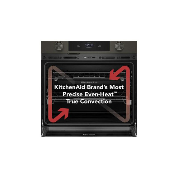 Kitchenaid® 30-inch Smart Electric Single Wall Oven with Assisted Cooking Modes - Black Ore KOES730SBE