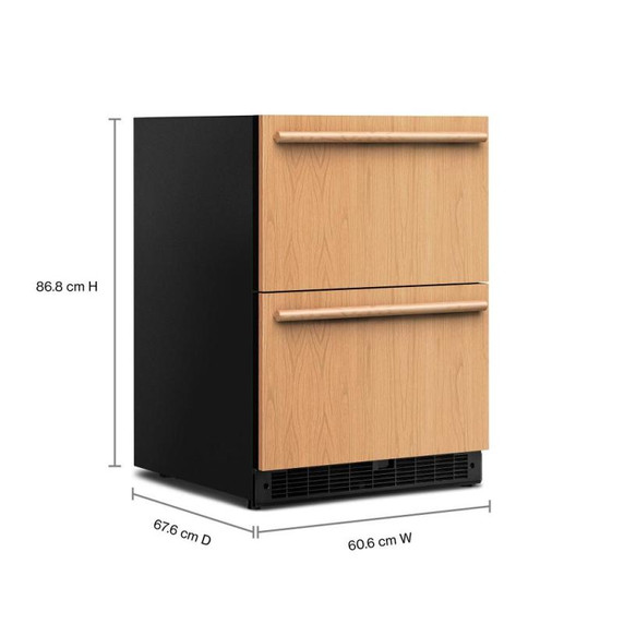 Kitchenaid® 24" Panel-Ready Undercounter Double-Drawer Refrigerator KURT524SPA
