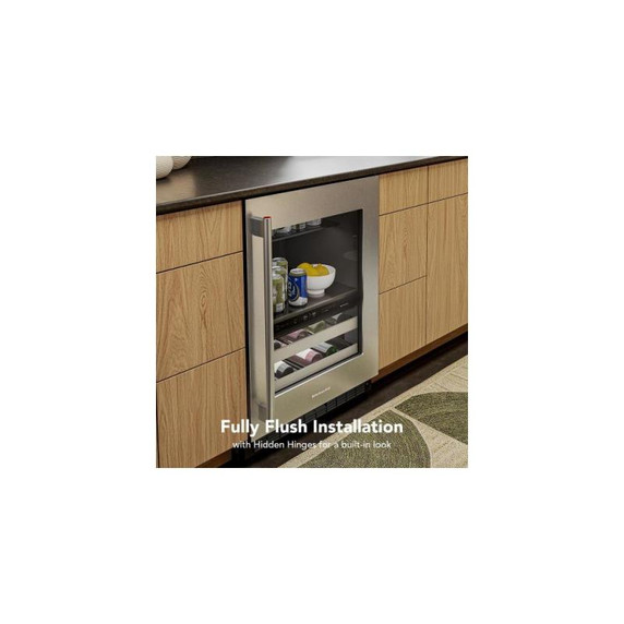 Kitchenaid® 24" Beverage Center with Glass Door and Metal-Front Racks KUBR524SSB