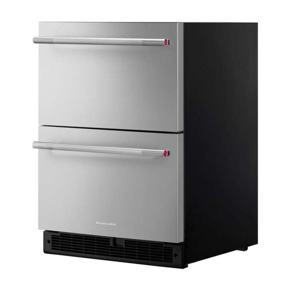 Kitchenaid® 24" Stainless Steel Undercounter Double-Drawer Refrigerator KURT524SSB