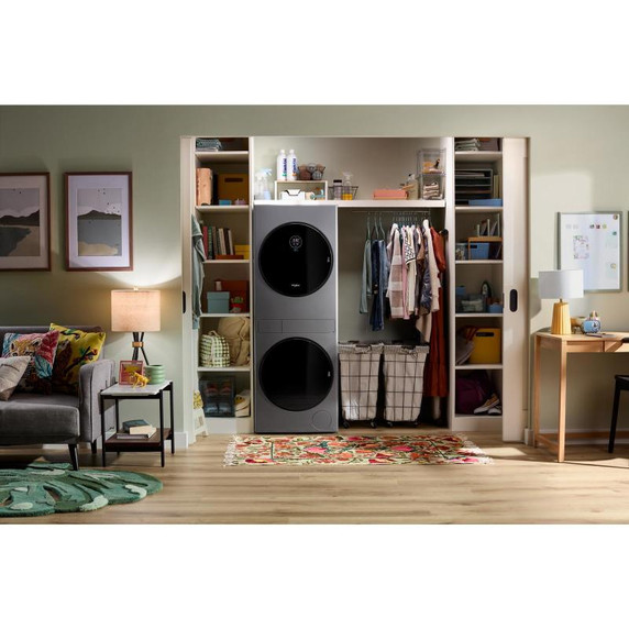 Whirlpool® 24-in Compact ENERGY STAR® Certified Ventless Heat Pump Laundry Tower with 3.2-cu. ft. I.E.C. Washer and Electric 4.3-cu ft Dryer YWFH5424SJ