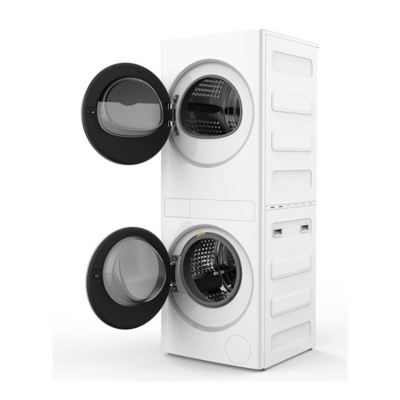 Whirlpool® 24-in Compact ENERGY STAR® Certified Ventless Heat Pump Laundry Tower with 3.2-cu. ft. I.E.C. Washer and Electric 4.3-cu ft Dryer YWFH5424SW