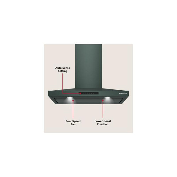 KitchenAid® 36-inch Wall-Mount, 4-Speed Canopy Hood KVWC736SJP