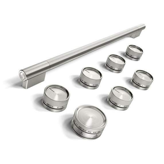 Stainless Steel Handle and Knob Hardware Accessory Kit for KitchenAid® 36" Commercial-Style Induction Range W11774740 Stainless Steel Handle and Knob Hardware Accessory Kit for KitchenAid® 36" Commercial-Style Induction Range W11774740