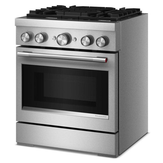 KitchenAid® 30-Inch 4 Burner Commercial-Style Dual Fuel Range with No Preheat Air Fry Mode KFDS930SSS