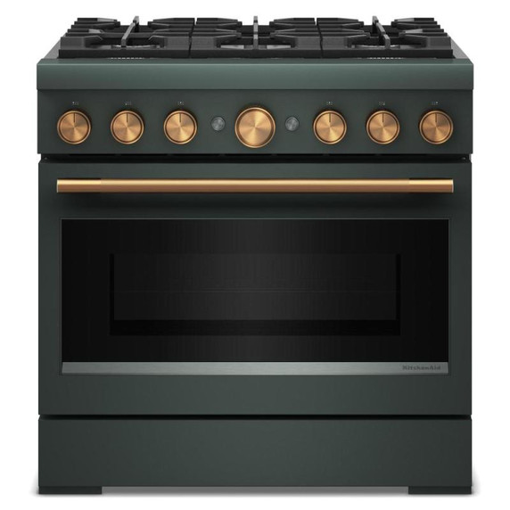 KitchenAid® 36-Inch 6 Burner Commercial-Style Dual Fuel Range with No Preheat Air Fry Mode KFDS936SJP