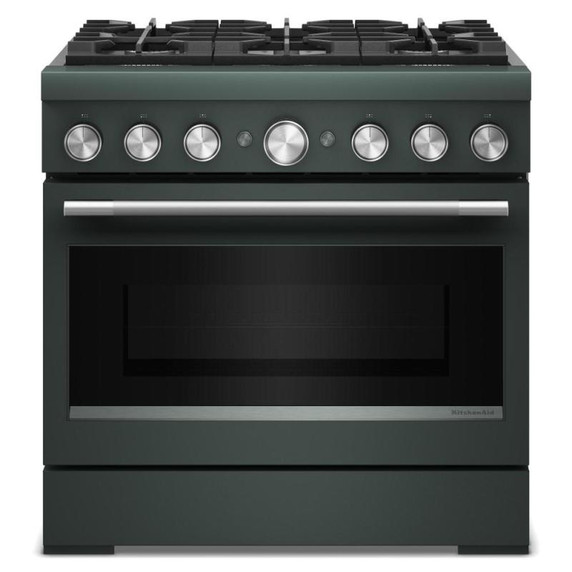 KitchenAid® 36-Inch 6 Burner Commercial-Style Dual Fuel Range with No Preheat Air Fry Mode KFDS936SJP