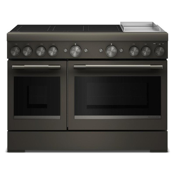 KitchenAid® 48-Inch 6-Element Induction Freestanding Commercial-Style Range with Griddle KFID948SBE