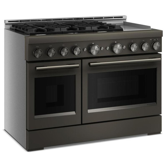 KitchenAid® 48-Inch 6 Burner Commercial-Style Gas Range with Griddle KFGD948SBE