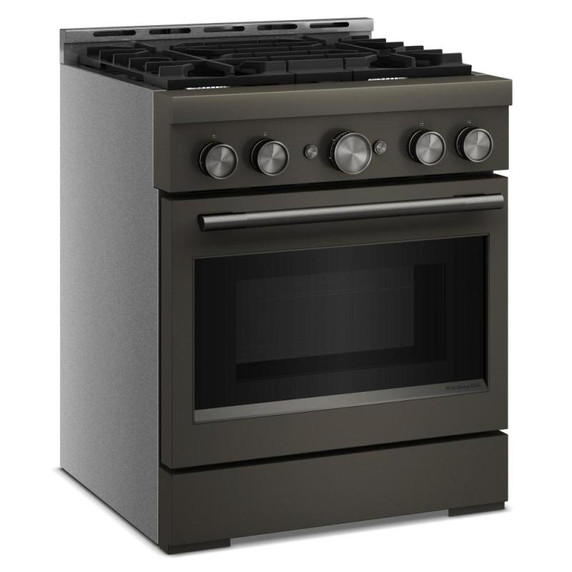 KitchenAid® 30-Inch 4 Burner Commercial-Style Gas Range with No Preheat Air Fry Mode KFGS930SBE