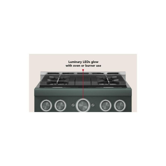 KitchenAid® 30-Inch 4 Burner Commercial-Style Gas Range with No Preheat Air Fry Mode KFGS930SJP
