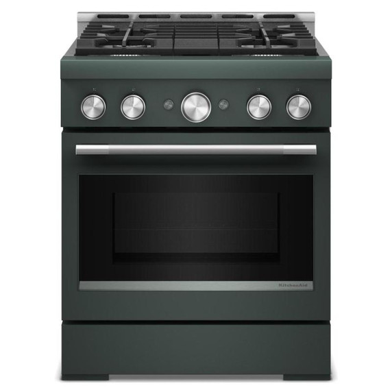 KitchenAid® 30-Inch 4 Burner Commercial-Style Gas Range with No Preheat Air Fry Mode KFGS930SJP