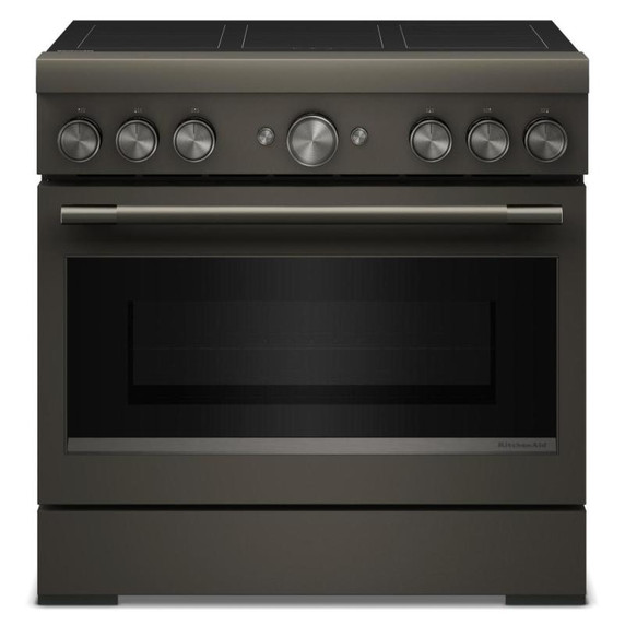 KitchenAid® 36-Inch 6-Element Induction Freestanding Commercial-Style Range with Air Fry KFIS936SBE