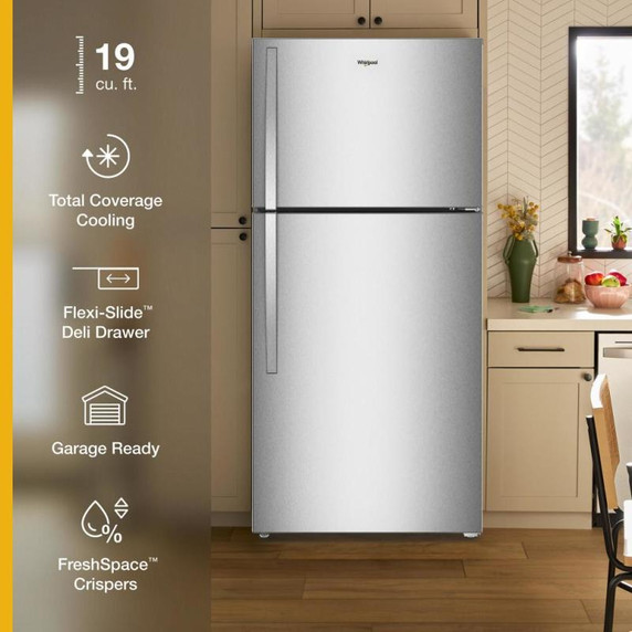 Whirlpool® 30-inch Wide Top Freezer Refrigerator with Total Coverage Cooling- 19 Cu. Ft. WRTX7419SZ