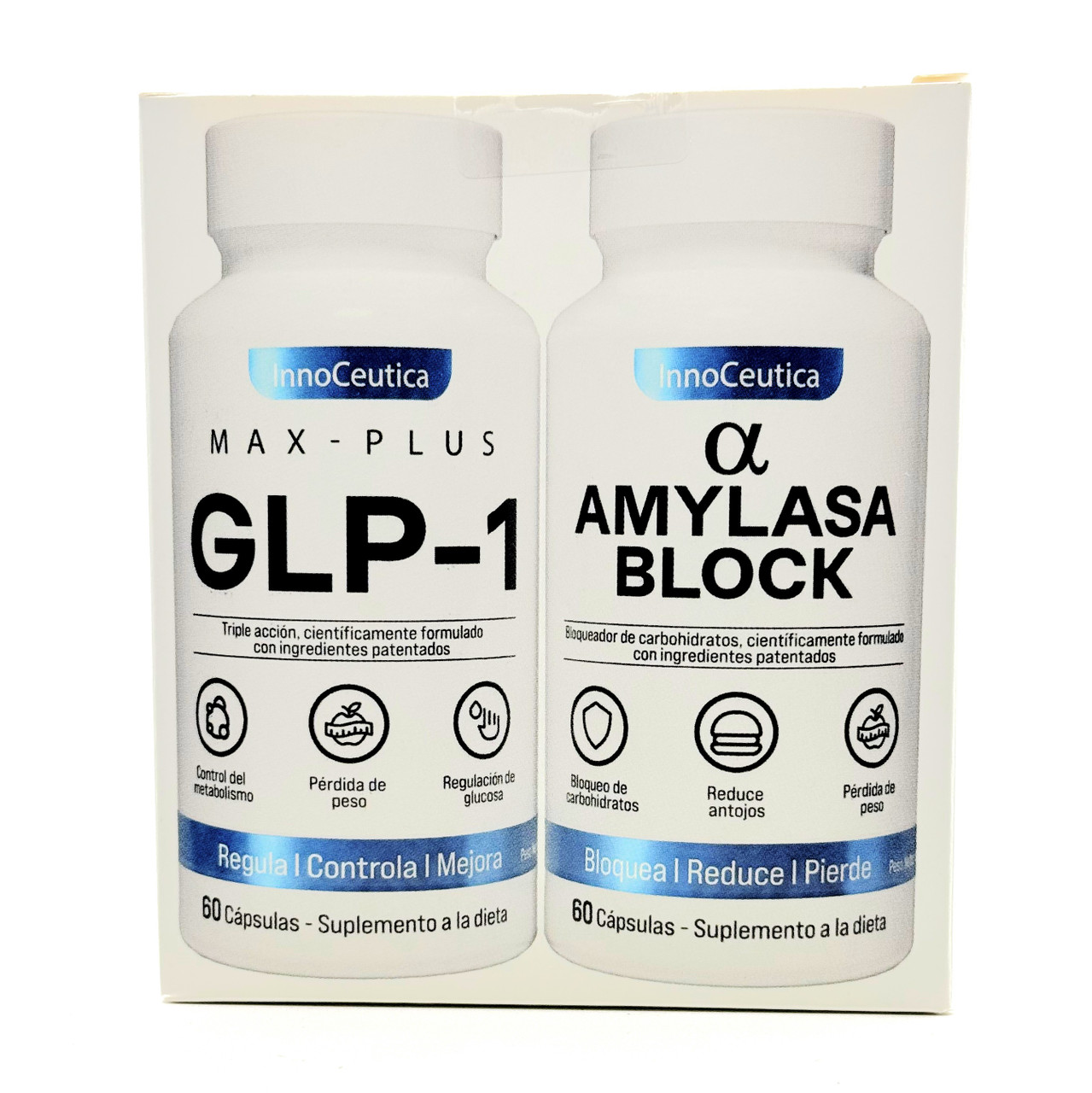 Duo Pack GLP-1 + Amilasa Block | InnoCeutica | 60 cápsulas