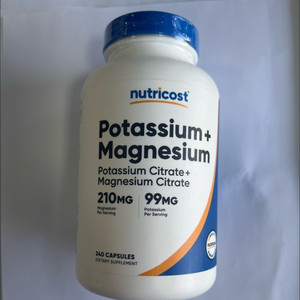 Citrato Magnesio + Citrato Potasio | Nutricost | 240 Cápsulas