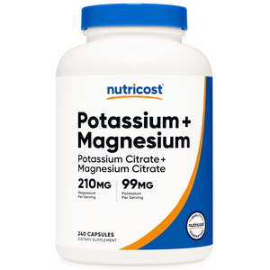 Citrato Magnesio + Citrato Potasio | Nutricost | 240 Cápsulas