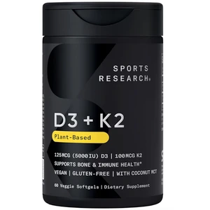 D3 + K2 | Sports Research | 60 Softgels