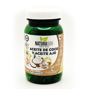 Aceite de Coco y Aceite de Ajo | Natura 506 | 90 Cápsulas Aceite de Coco y Aceite de Ajo | Natura 506 | 90 Cápsulas