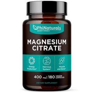 Citrato de Magnesio 400 mg | Phi Naturals | 180 Cápsulas