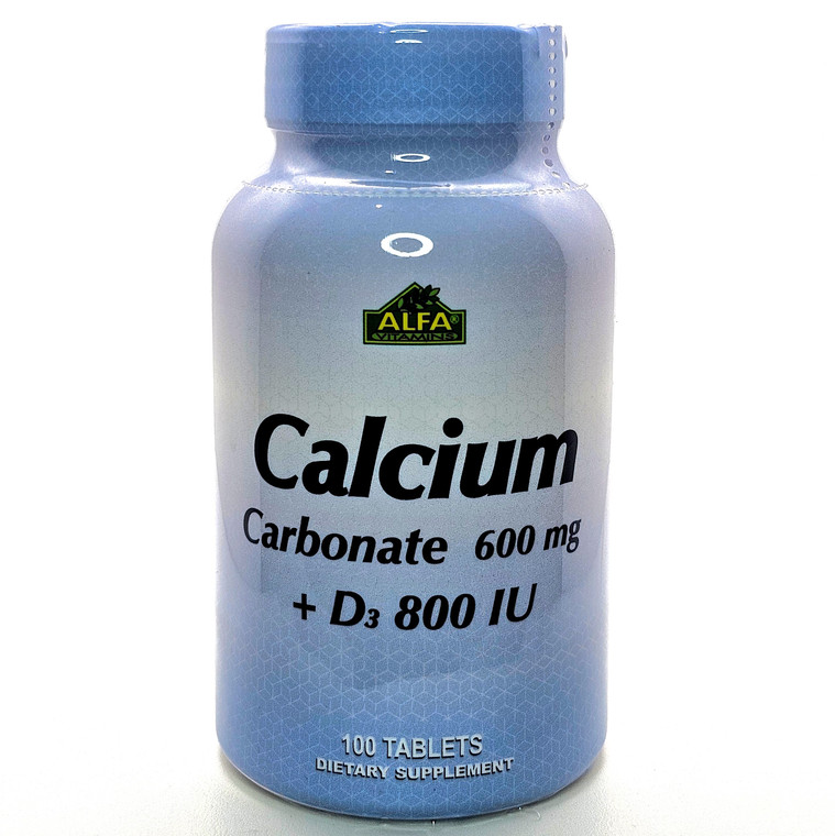 Carbonato de Calcio mas D3 | Alfa Vitaminas | 100 Tabletas