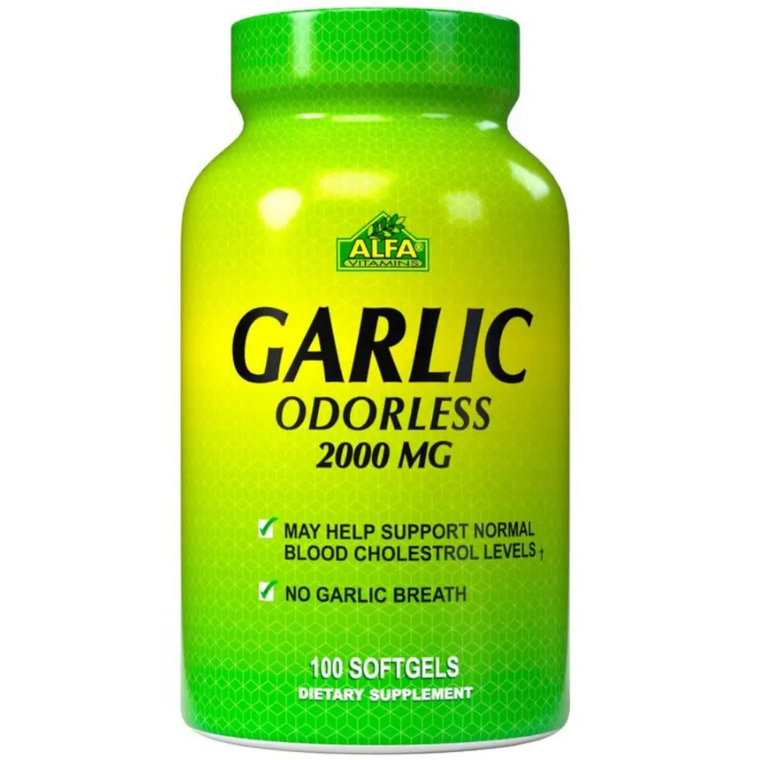 Garlic Odorless 2000 mg | Alfa Vitaminas |100 Softgels