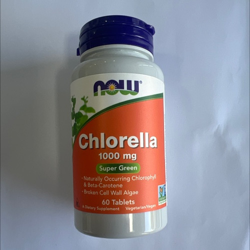 Clorofila Chlorella 1000 mg | NOW | 60 Tabletas