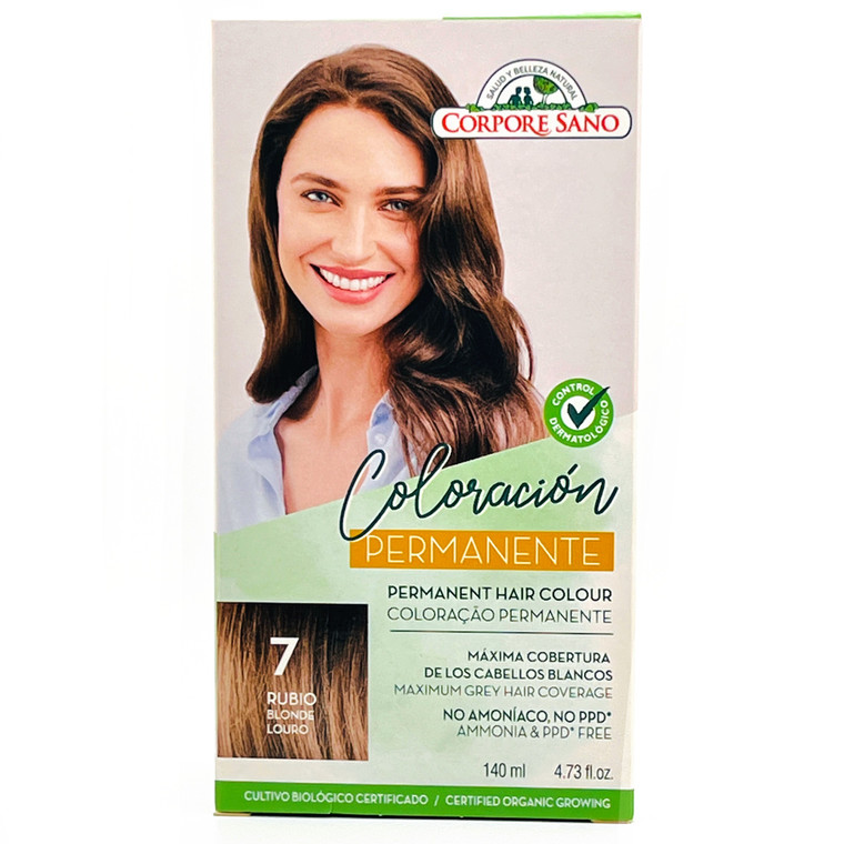 Tinte Natural #7 Rubio Coloración Permanente | Corpore Sano | Sin amoniaco | 140 ml