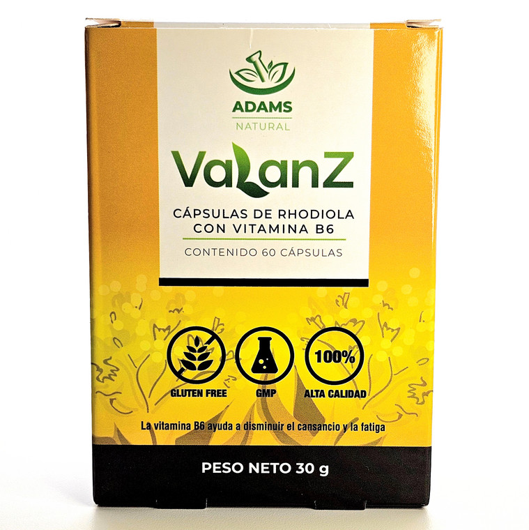 Valanz | cápsulas de rhodiola | Adams Natural | 60 capsulas