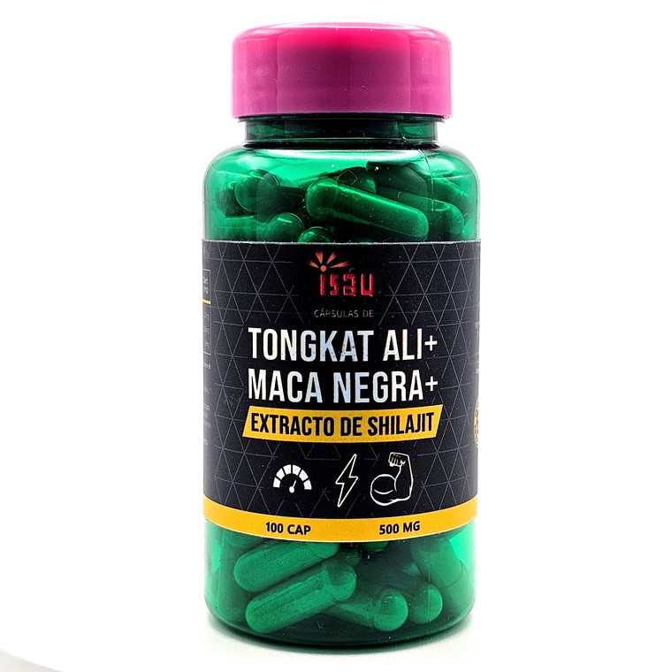 Tongkat Ali+Maca Negra+Shilajit | Isau | 100 cápsulas