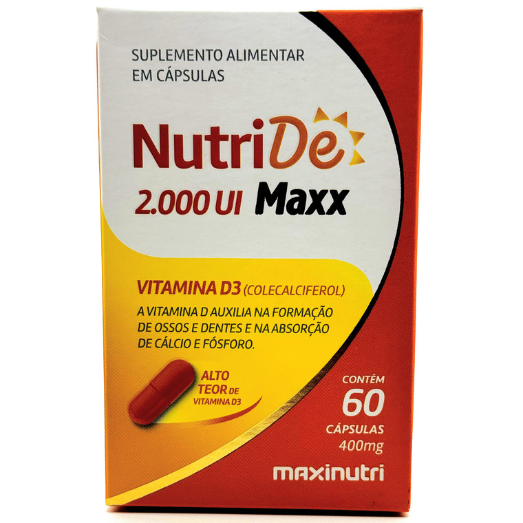 Vitamina D3 2.000 UI Maxx | Maxi Nutri | 60 cápsulas