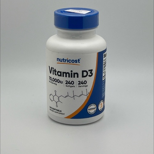 Vitamina D3 10000 UI | Nutricost | 240 cápsulas