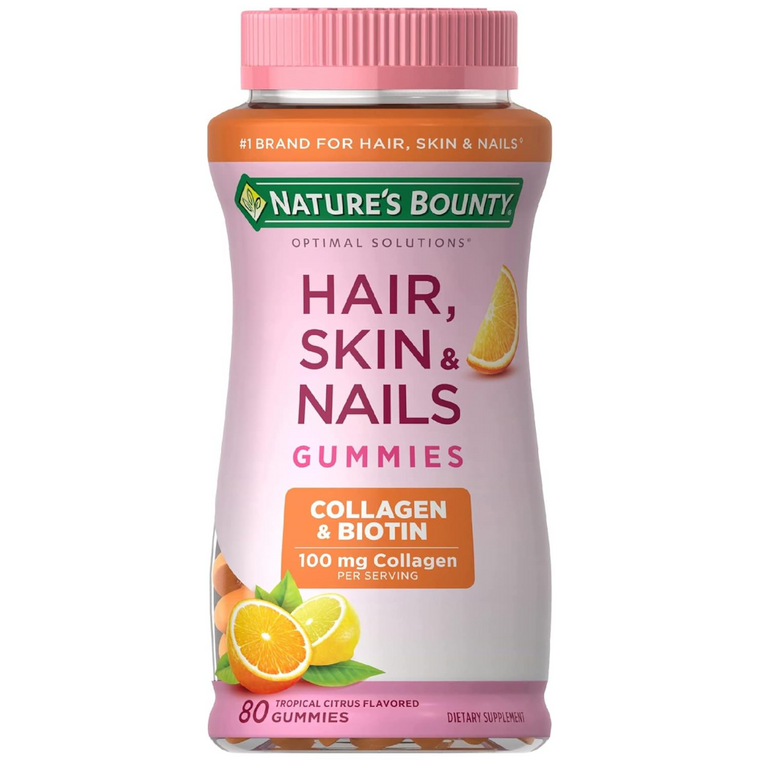Hair Skin Nails colageno y biotina | Natures Bounty | 80 gomitas