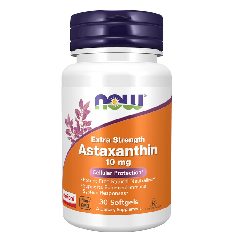 Astaxantina 10 mg | Now | AstaReal | 30 Softgels