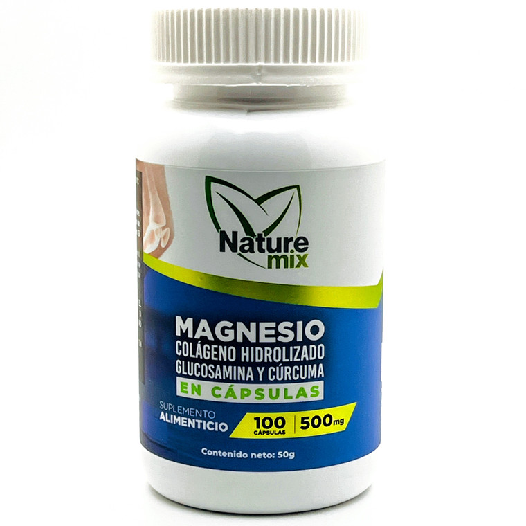 Magnesio Colágeno Glucosamina Cúrcuma | Nature Mix | 100 Cáp