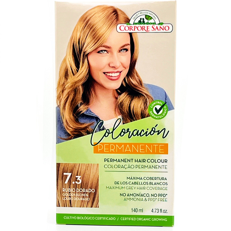 Tinte Natural #7.3 Rubio Coloración Permanente | Corpore Sano | Sin amoniaco | 140 ml